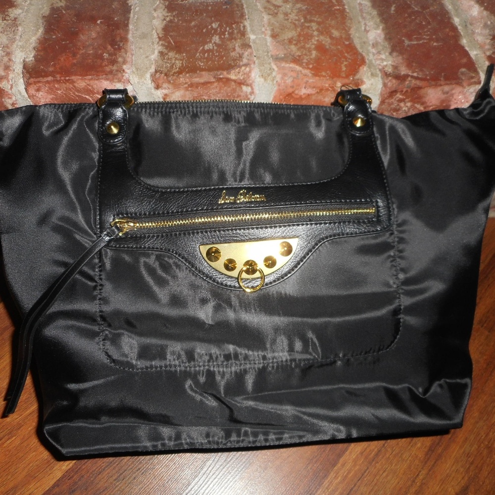 NWT Sam Edelman black nylon studded tote - Picture 2 of 8